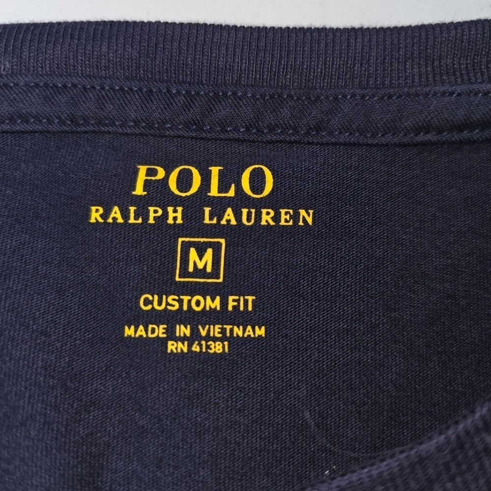 Polo by Ralph Lauren Custom Fit Men's Navy Tee with Red Pony Logo Medium Preppy - Picture 4 of 7
